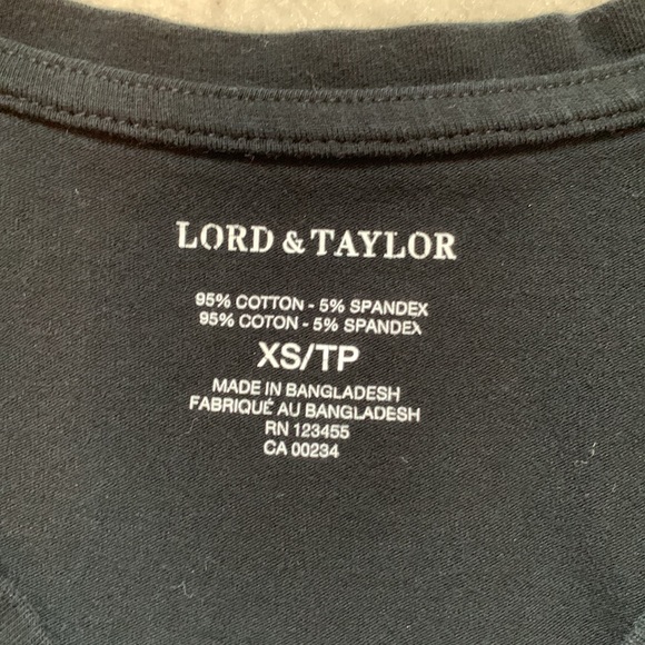 Lord & Taylor Black V Neck Tee - Picture 3 of 3